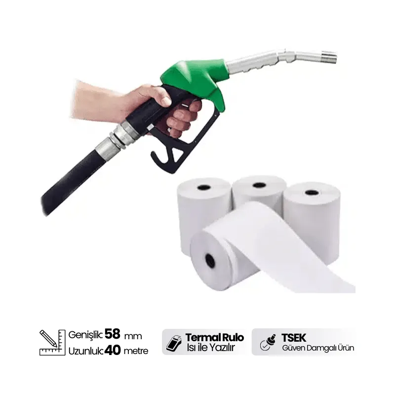 58×40 Termal Akaryakıt Pompa Yazarkasa Rulosu