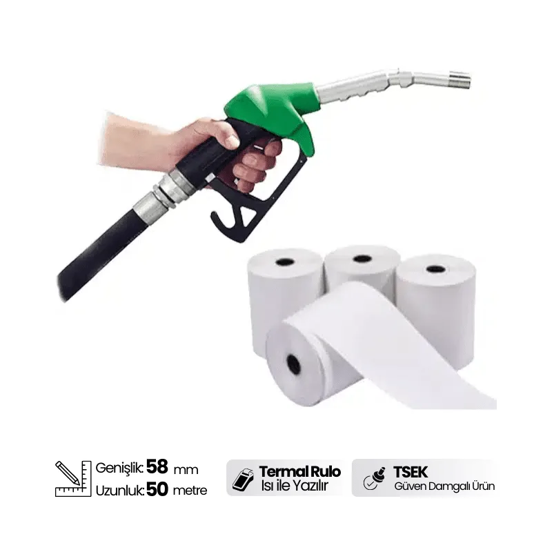 58×50 Termal Akaryakıt Pompa Yazarkasa Rulosu
