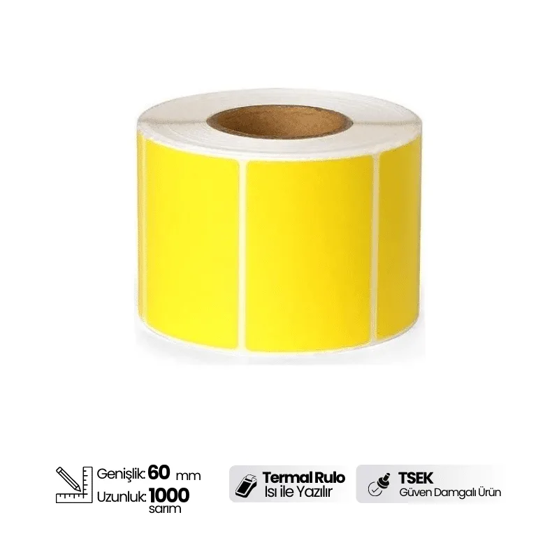 40x60mm Sarı Eczane İlaç Tarif Etiketi 1000 Sarım